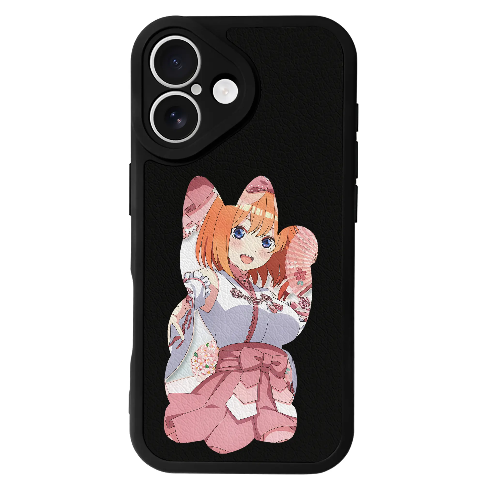 五等分の花嫁 グッズ 中野 四葉 - IPhone 16シリーズ対応 ・ シリコンスマホケース ・ レザー調 ・ 高精度フィット ・ 耐衝撃 ・ ワイヤレス充電対応 ・ 精密カット